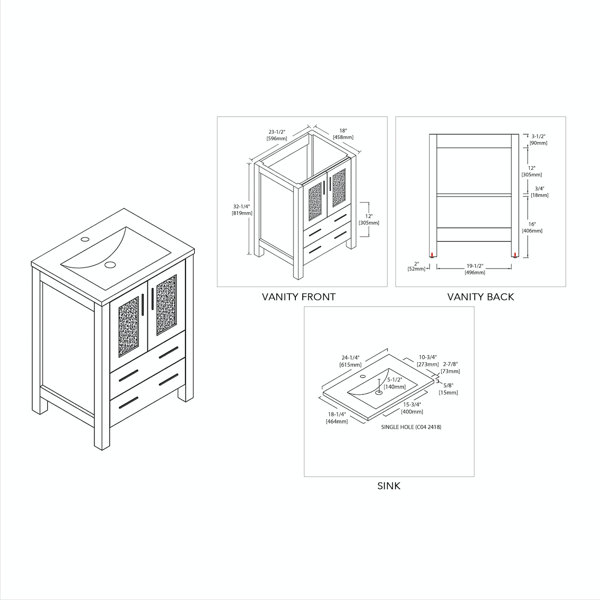 Blossom 24" Single Bathroom Vanity with Sink Wayfair